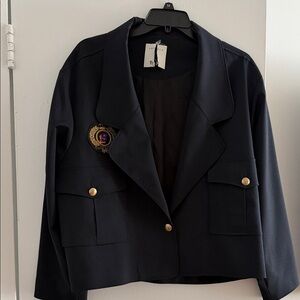 Sandro Blazer with Gold Buttons and Logo